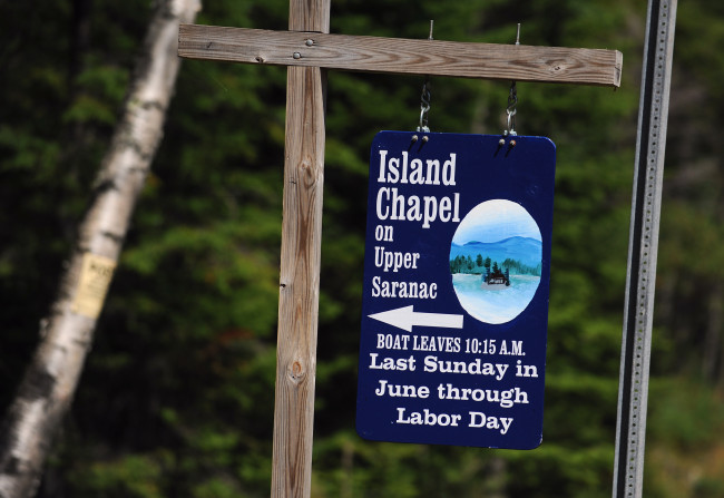 Island Chapel sign, 2014.