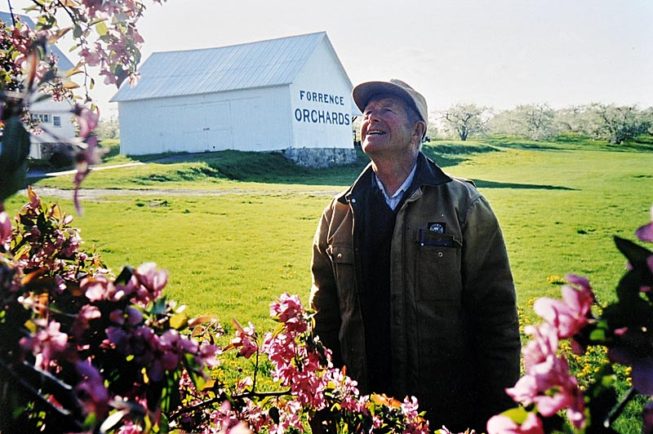 Enjoying the spring blossoms. Forrence Orchards, Peru, NY, date and photographer unknown.