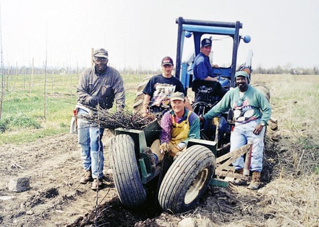 The team at work. Forrence Orchards, Peru, NY, date and photographer unknown.