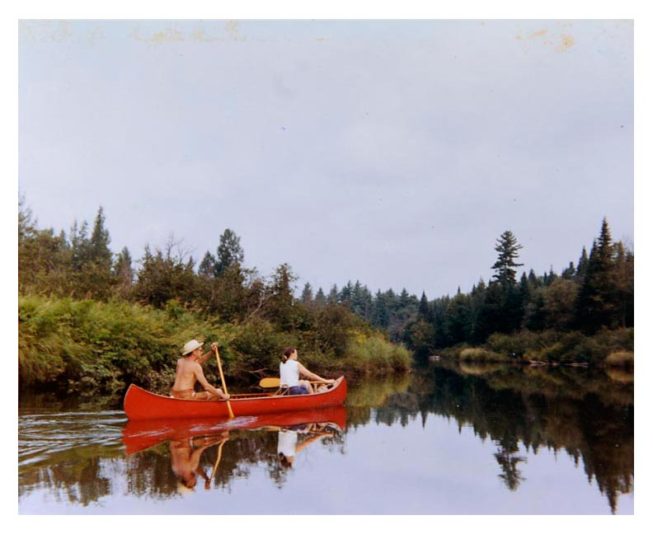 Beulah and Frank White paddling at Sylman Falls, 1971. Photographer unknown.