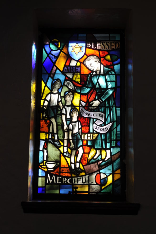 Stained-glass window of the Gunnison Chapel, 2013.