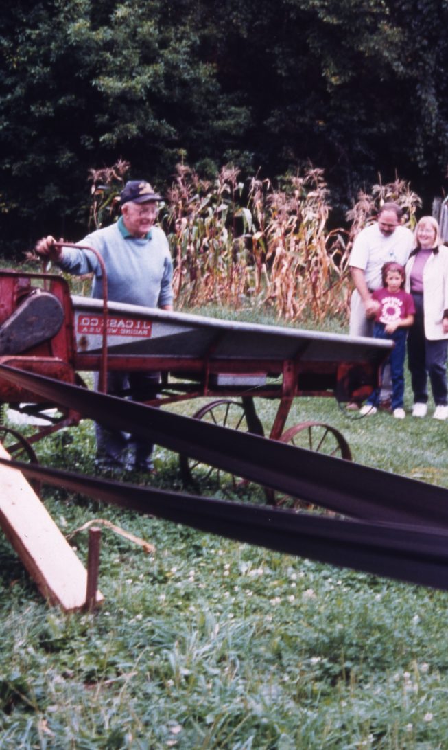 Auctioneer Roger Huntley at work. Date and photographer unknown.
