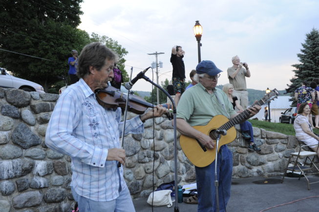 The square dances are held at the Schroon Lake plaza, 2012.