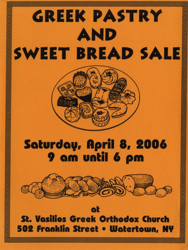 Flier for the 2006 Greek Pastry Sale at St. Vasilios.
