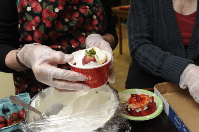 Freshly made pastries made at the Strawberry festival, 2013.