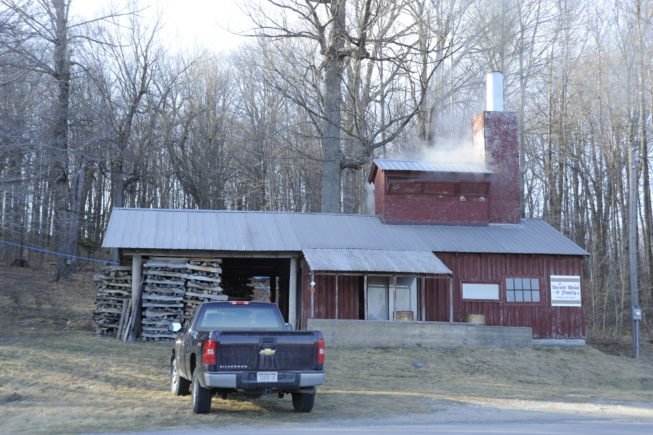 The boiling shed at Yancey's Sugarbush, 2010.