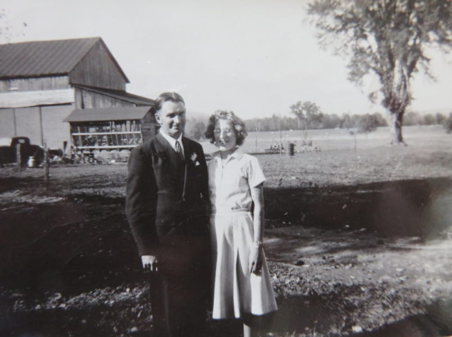 Loretta’s parents, John S. and Victoria “Vicki” Lepkowski (originally Mierek) after they’d married and moved to their farm. Photographer unknown, c. early 1940s. Courtesy of Loretta Lepkowski.